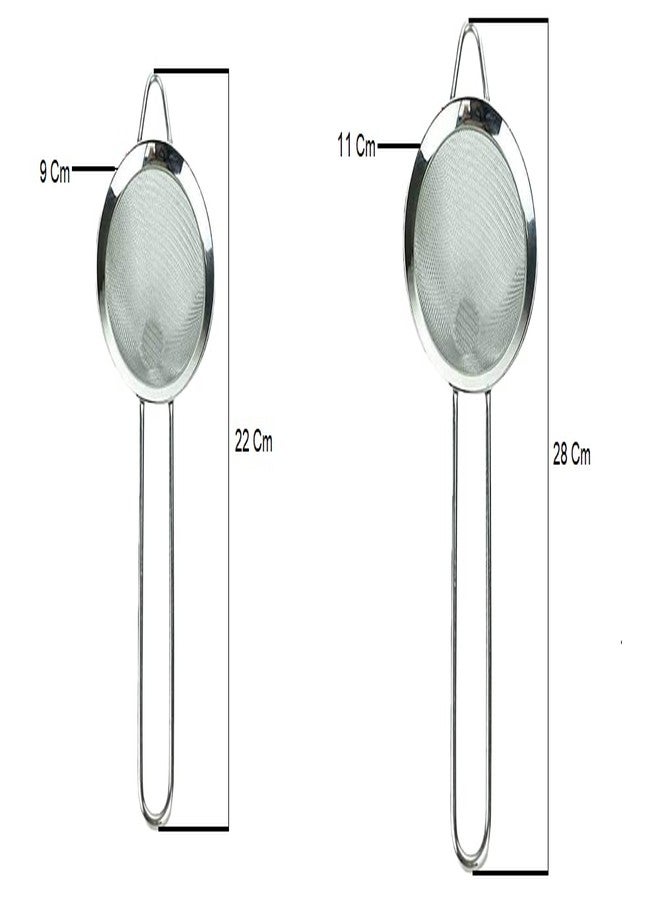 Tilak Venture Premium Stainless Steel Tea/Coffee Strainer for Kitchen Combo (2 Pcs, 9 &11 cm), Small and Big Size Tea Milk Chalni/Mesh - Image 2